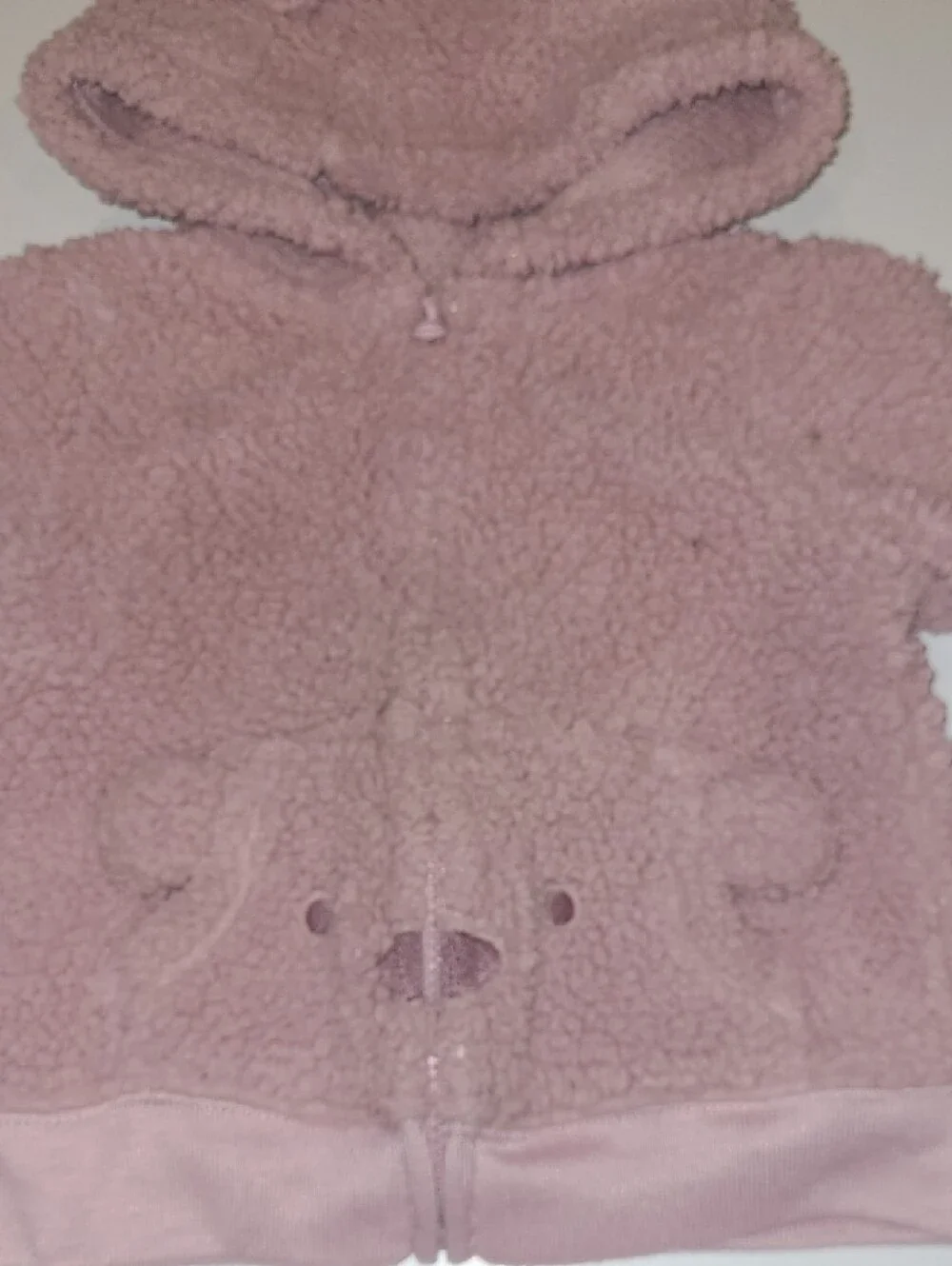 Carter's Pink Bear Sherpa Jacket and White Bear Print Outfit Set. Size 6 Months
